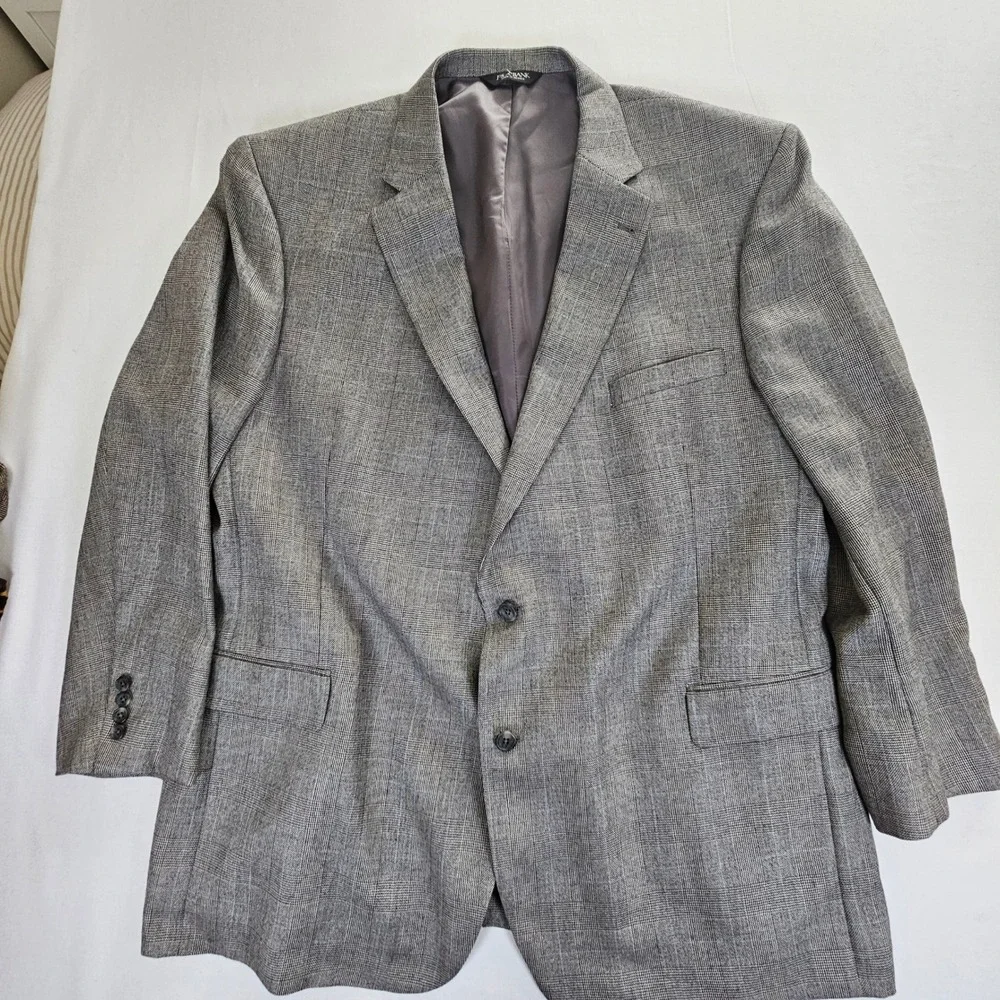2Jos. A. Bank Blazers Lot 52L Silk Wool Camel Hair Sport Coat Grey Brown 52 Long